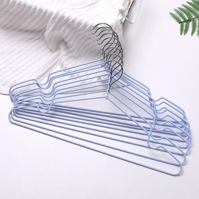 China Heavy Duty Space Saving Steel Metal Skirt Jacket Hanger With Wire Vinyl Coated Hangers Non-slip Black PVC Rubber Coated Hanger for sale