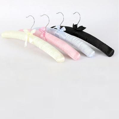 China Modern Non-Slip Padded Satin Baby Clothes Hangers with Stainless Steel Hook for Delicate Wedding Dresses for sale