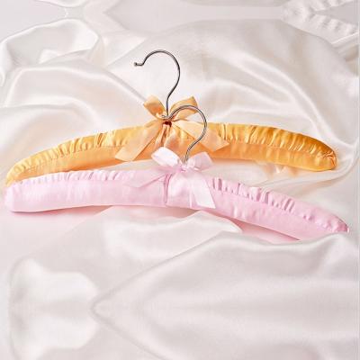 China Modern high quality soft satin fabric padded hanger for fashion store store boutique for sale