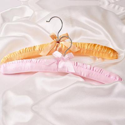 China CLASSIC High Quality Sponge Hanger Blouse Hook Non-Slip Chrome Satin Padded Hangers for sale