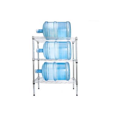 China Adjustable Organizer Display Rack Shelf Metal 3 Tier Wire Shelving Viable Storage With Wheels for sale