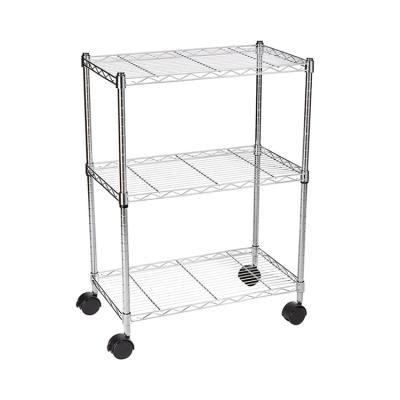 China Wholesale Viable Folding Kitchen Storage Shelf Rack With Wheels Living Room Bathroom Bedroom Shelf Organizer for sale