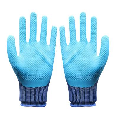 China Latex Construction Site Non-Slip Nylon Embossed Non-Slip Brick Moving Insurance Protective Work Gloves for sale