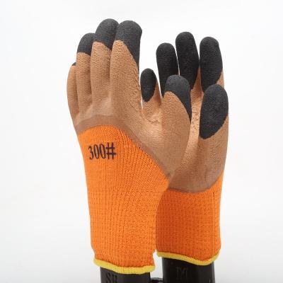 China Anti-slip Loop Acrylic Sponge Rubber Coated Safety Cold Warm Winter Protective Proof Safety Working Glove for sale