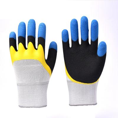 China Anti-impact Triple Dipped Slip Flexible And Breathable Anti Knit Cotton Coated Work Safety Fabric Gloves for sale