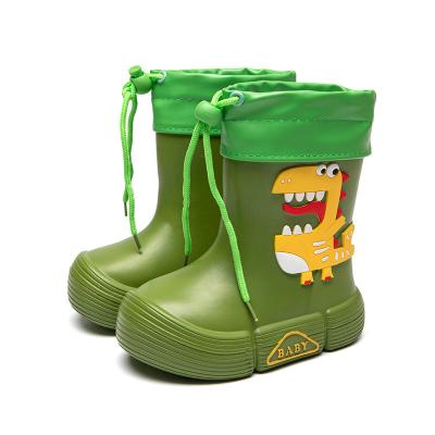 China Cartoon long EVA children's warm non-slip students waterproof custom plastic shoes rainproof rubber shoes shoes for sale