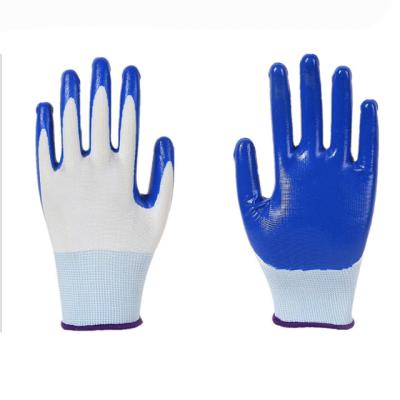 China The inexpensive polyester nylon of no. Construction Work 13 Lined Smooth Nitrile Palm Coated Safety Construction Gloves for sale