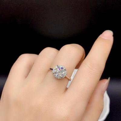 China 925 Silver Casual/Sports Engagement Ring Diamond 1Carat 2Carat Around Real Moissanite D Ring VVS GRA for sale