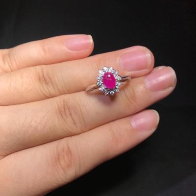 China Hot Selling Natural Red Ring 925 Sterling Silver Style Women's Party Gift Living Source Casual/Sporty for sale