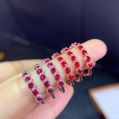 China Hot Selling Ring 925 Sterling Silver Style Women's Party Gift Living Source Simple Line Natural Red Casual/Sporty Halted Network Red Hot Silver for sale