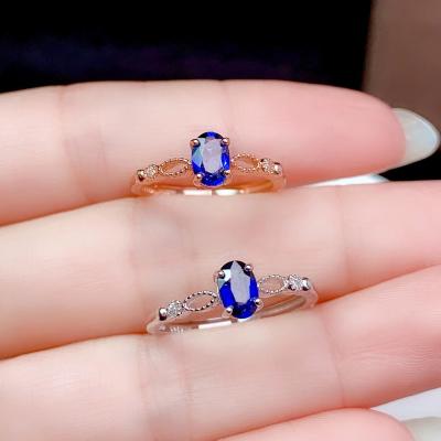 China Hot Selling SAPPHIRE RING 925 Sterling Silver Casual/Sporty Filled Women's Ring Precious Sapphire for sale