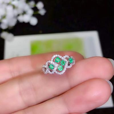 China Wholesale Precious Gem Jewelry Sterling Silver Lady Casual/Sporty Natural Green Ring 925 for sale