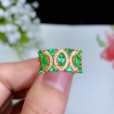 China Wholesale Precious Gem Jewelry Sterling Silver Lady Casual/Sporty Natural Green Ring 925 for sale