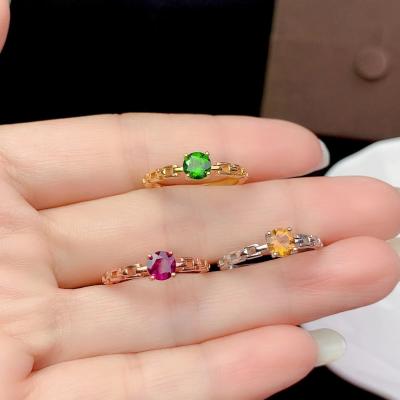 China 925 Sterling Silver Natural Crystal Grandmother Green Size Adjustable Factory Wholesale New Casual/Sporting Women for sale