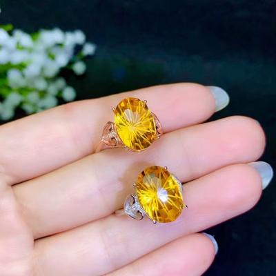 China The casual/sporty Brazilian lady citrine ring is beautiful in color. 925 Sterling Silver fire color is good for sale