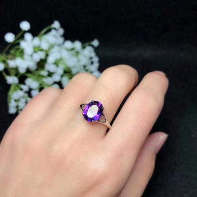 China Sterling Silver Amethyst Casual / Sporty Cut Process 925 Beautiful Women's Ring Kaleidoscope for sale