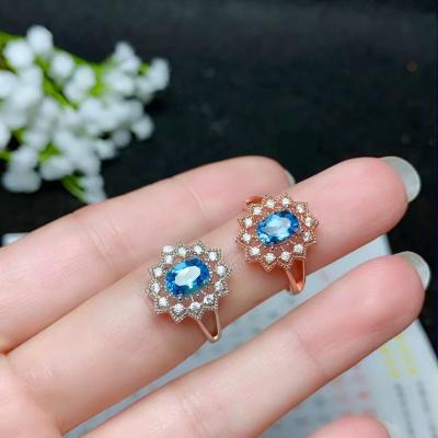 China Hot Selling Natural Topaz Ring 925 Sterling Silver Style Casual / Sporty Adjustable Size for sale