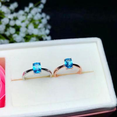 China Hot Selling Natural Topaz Ring 925 Sterling Silver Style Casual / Sporty Adjustable Size for sale