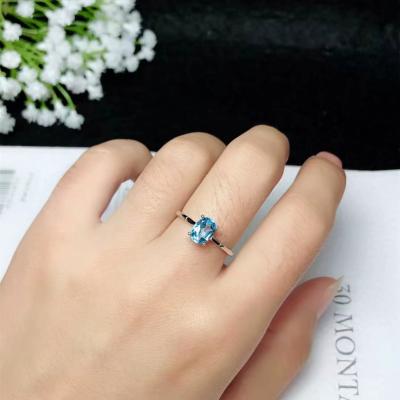 China Natural Women's Casual/Sporty 925 Sterling Silver Simple Style Topaz Ring for sale