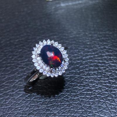 China Natural Black Opal Women's Casual/Sporty RING 925 Sterling Silver Wholesale A Large Number Of Styles, Welcome To Consult for sale