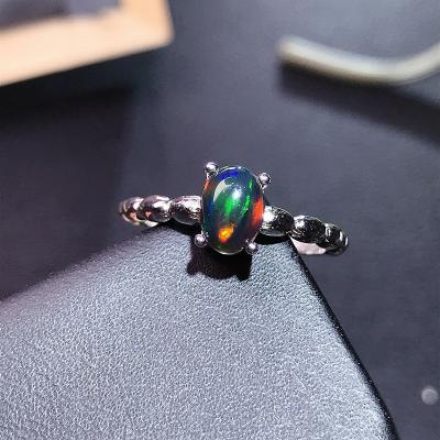 China Natural Black Opal Women's Casual/Sporty RING 925 Sterling Silver Wholesale A Large Number Of Styles, Welcome To Consult for sale