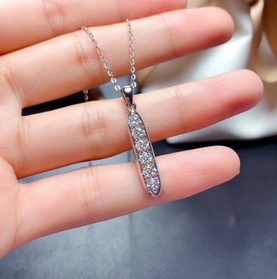 China Other Simple Real Moissanite Necklace Design, Special Wholesale Genuine 925 Silver Women's Necklace for sale