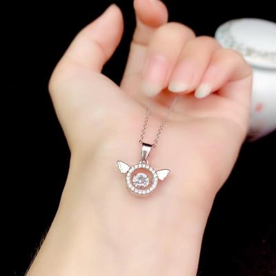 China The Other Moissanite Necklace 0.5CT VVS Lab Silver 925 Diamond Necklace For Women Wedding Party Gift For Anniversary Simple C for sale