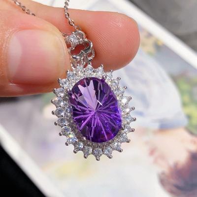 China The Office/Career Necklace Personalized Style Brazilian Necklace 925 Sterling Silver Women's Amethyst Necklace is simple and beautiful for sale