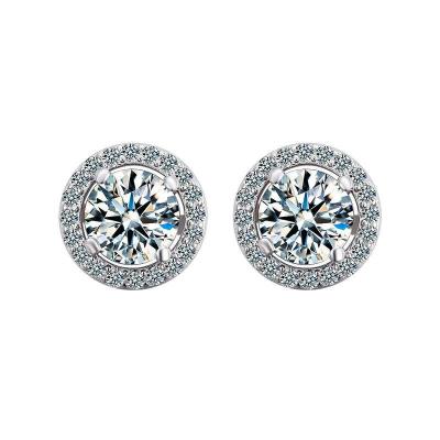 China 100% Real 1ct Moissanite GRA Certification S925 Ethnic Silver Stud Earrings For Women Wedding Party Fine Jewelry Dropship for sale