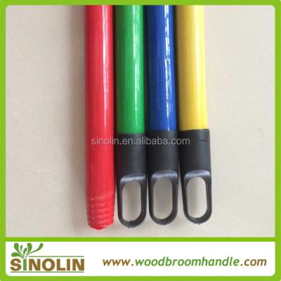 China SINOLIN Home PVC Coated Colorful Wooden Broom Stick With Cap , Plastic Broom Stick for sale