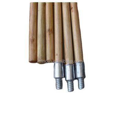 China SINOLIN Home Varnished Painted Wooden Stick For Broom Brush Broom Metal Tip for sale