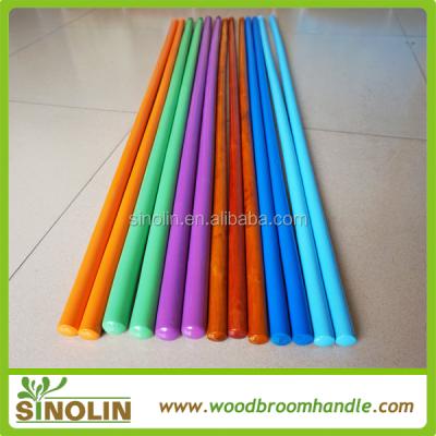 China SINOLIN home wood varnish paint broom handle/wooden broom stick/wooden pole for sale