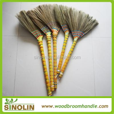 China SINOLIN Home Natural Straw Tiger Grass Broom With Handle for sale