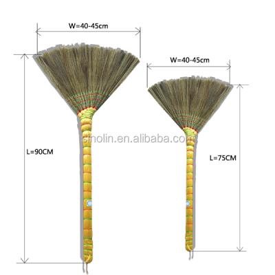 China SINOLIN Natural Handmade Grass Broom Straw Home Broom for sale