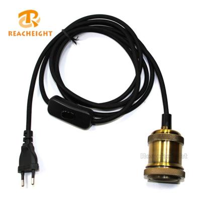 China European Standard Home Appliance Vintage Lamp Rope Wire Power Socket With Switch for sale