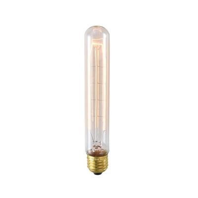 China T30-185mm Vintage Edison Bulbs E27 40W Filament Light Bulbs Brass Tube Decorative Incandescent Bulbs for sale