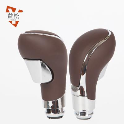 China Leather & PC Manufacture Car Accessories Hot Selling Leather Brown Automatic Gear Shift Knob Universal For Buick Regal OEM 24102792 for sale