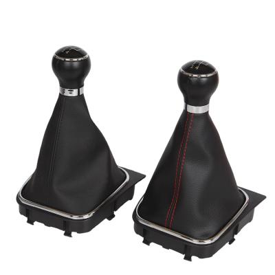 China Universal 5 Speed ​​ABD Factory Outlet Black Leather/Yellow Leather Plastic Car Gear Shift Boot Cover For VW Golf 6 for sale