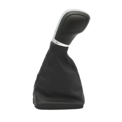 China Hot sales leather car automatic gear shift black knob leather with cover universal for VW passat for sale