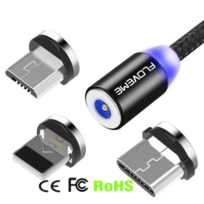 China Magnetic Charging Cable With Led Light Amazon Hot Sales 1 Sample OK 3 In1 Magnet Usb Charger Cable 3 In 1 Magnetic Charging Cable With Led Light With FCC RoHS THIS for sale