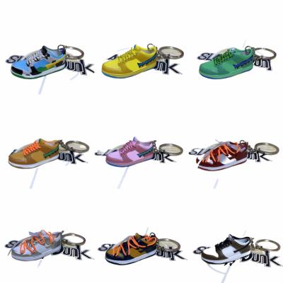 China OEM Key Chain AJ1 Mini SB Co-ouch Branded PVC Sneaker Bag Models Pendant Shoe 3D Mini Sneaker Keychain for sale