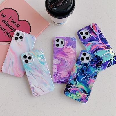 China New Anti-fall Design IMD Rainbow Color Contrast Case For iPhone 12 Pro Case Marble Max Cover For iPhone 12 Pro Case for sale