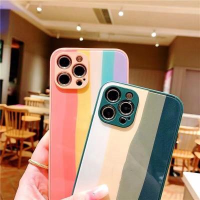 China Custom Anti-fall IMD Printed Rainbow Silicon Case For iphone 12 pro max case for iphone 12 pro case for iphone 12 with logo for sale