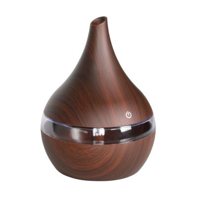 China 7 Mini USB Air Humidifiers 300ml Grain Color Lights Grain Mist Cool Essential Oil Humidifier Wooden Air Diffuser Humidifier for sale