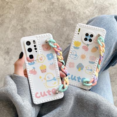 China Wholesale Cute Anti-fall Back Cover Case With Wristband Slide Case Cartoon Phone Case For iphone 12 for sale