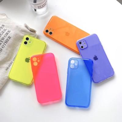 China Newest Custom Anti-fall Fluorescence TPU Shockproof Soft Cell Phone Case For Iphone 12 for sale