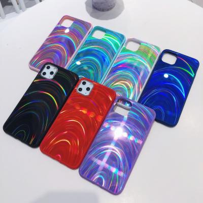 China Cute Anti-drop Rainbow Laser Phone Case For iphone 11 PRO Max Colorful Designer Tpu PC Phone Case Protect for sale