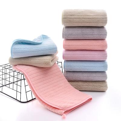 China Wholesale Coral Velvet Woven Towel Hair Salon Strip Coral Towel QUICK DRY Microfiber Bath Towel for sale