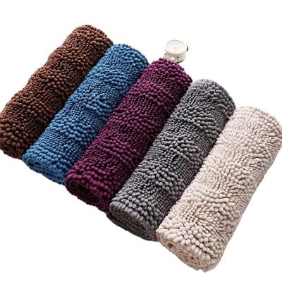 China High Quality Washable Color Microfiber Floor Mat Chenille Door Mat Non-Slip Mat for sale