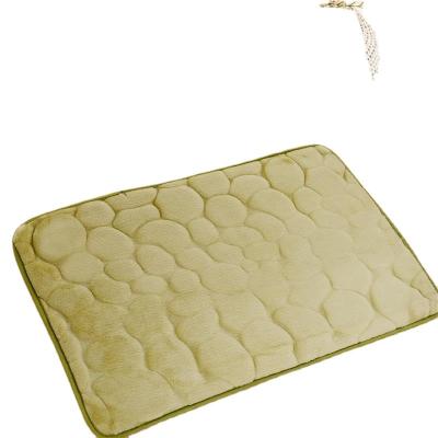 China Wholesale Customized Printed Slip Door Anti Slip Bathroom Mat Anti Slip Mat Polyester Flannel Mat for sale